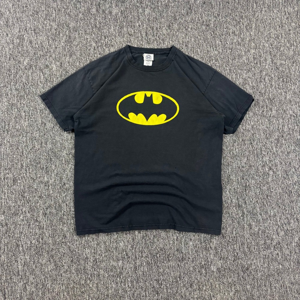 Grunge Y2K DC Comics Batman Logo Graphic Heavyweight T-Shirt Black Large